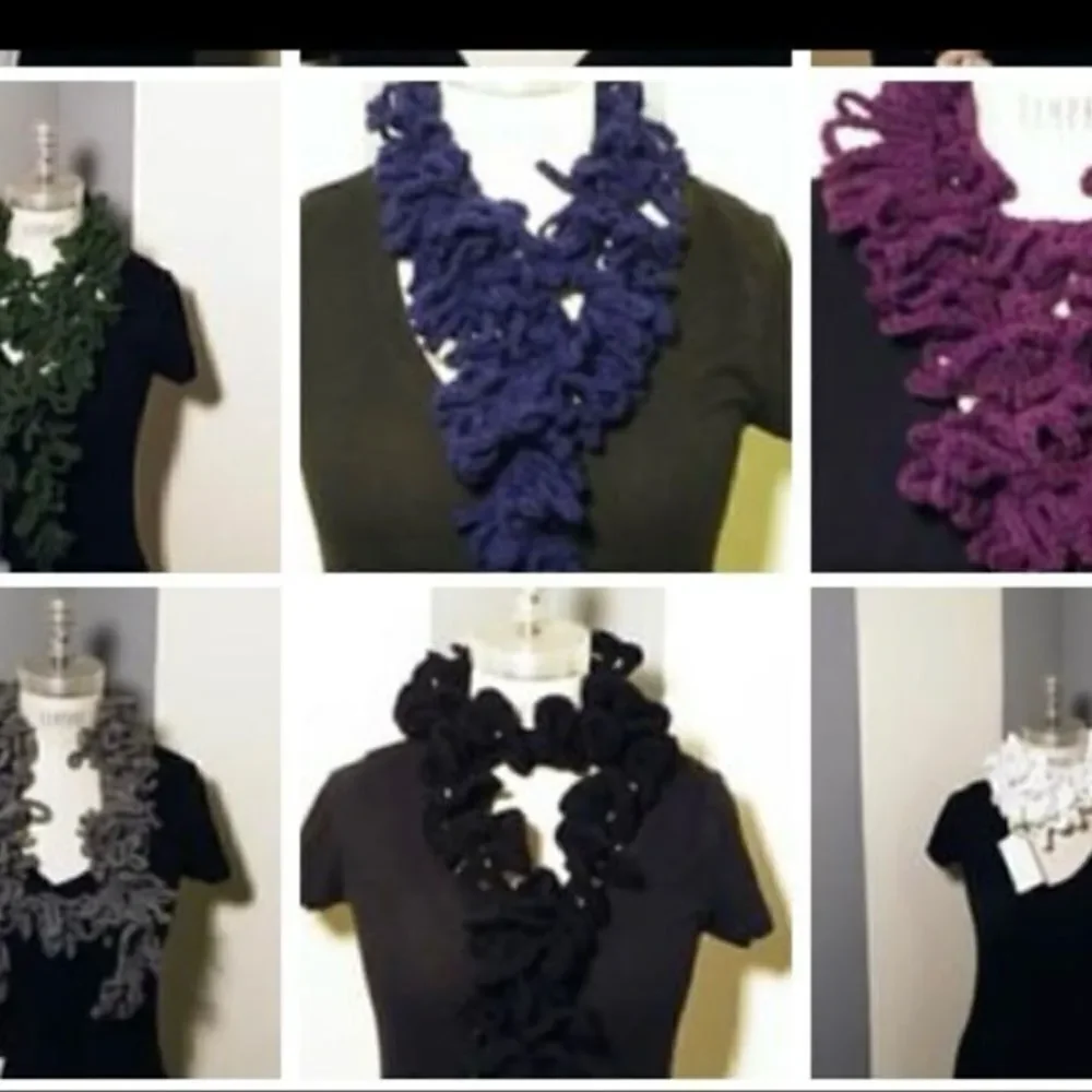 NWT Angelas Designs handmade crocheted one of a kind silver sparkle 92” boa